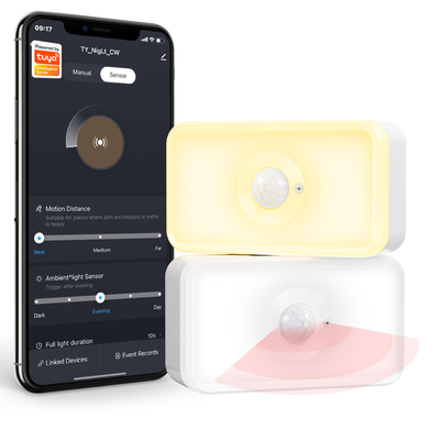 Mua Bộ cảm biến chuyển động Tuya LED PIR WiFi Bộ cảm biến chuyển động cơ thể con người Đỏ ấm Cảm biến ánh sáng đêm sản xuất trực tuyến