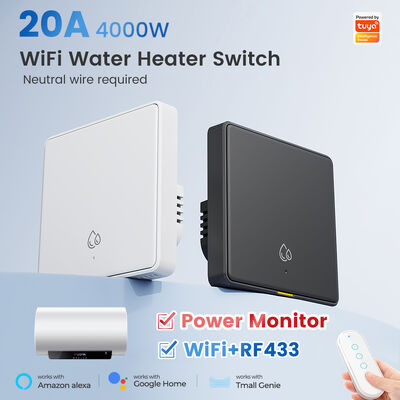 20A Wifi RF433 Switch For Water Heater Tuya Smart Home 4000W Timing Countdown Wireless Wall Switch APP Voice Control Với Alexa Google Home