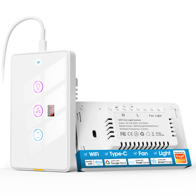 Giá tốt. Tuya Wifi Fan Light Us Switch Type C Thời gian ứng dụng giọng nói tương thích với Alexa Google Home Smart Home trực tuyến