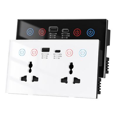 Giá tốt. Tuya Smart Wall Socket điều khiển bằng giọng nói WIFI Alexa Power Monitor Tự động hóa gia đình Hoa Kỳ EU Anh Plug USB Type-C socket 10A trực tuyến