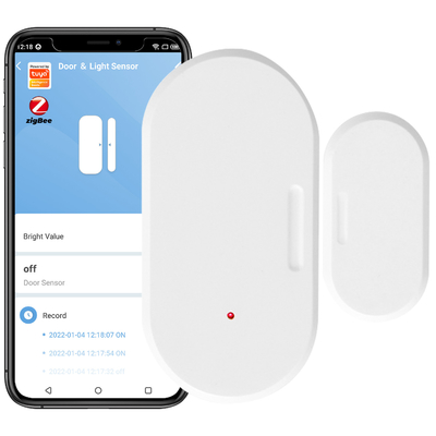 Giá tốt. Tuya Smart Zigbee Door Sensor+Light Sensor Đèn Đèn Đèn Đèn Đèn Đèn Phòng Lửa Kệ Tấm Không dây Mở/Hết 2 In 1 trực tuyến